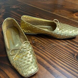 Freda Salvador Gold Jada Flats, size 7 1/2